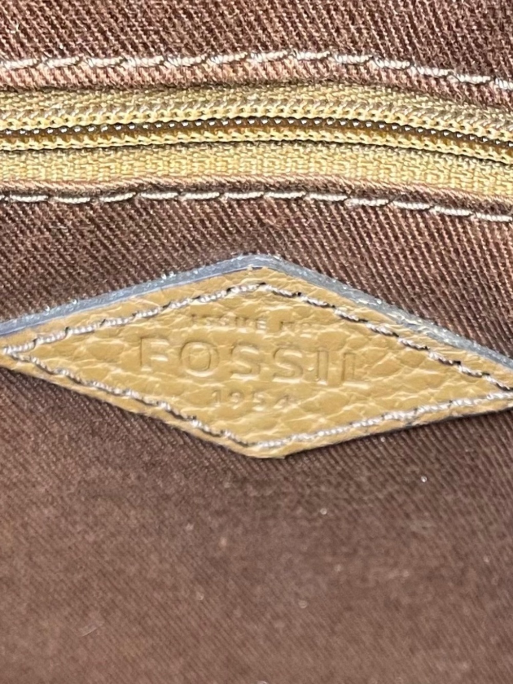 FOSSIL Kinley Pocket Crossbody Bag Leather Colorblock Brown Black Minimalist - Picture 9 of 13